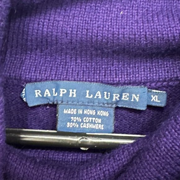 Ralph Lauren Purple Turtleneck Cashmere Sweater - Picture 2 of 3
